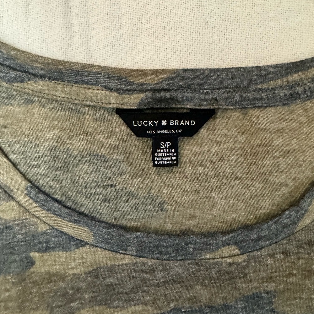 Lucky Brand Olive and Gray Camo Twist Tee - Picture 2 of 2